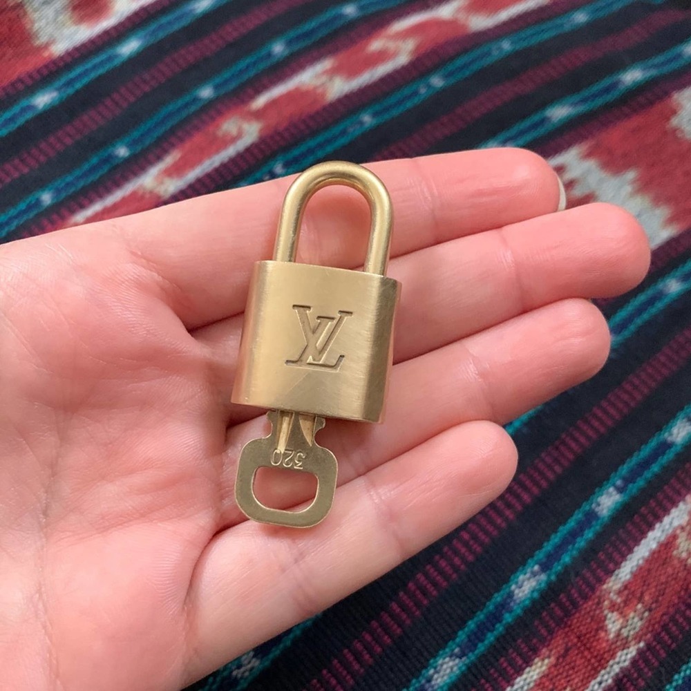 Louis Vuitton lock and key set AUTHENTIC DIY Necklace vintage brass